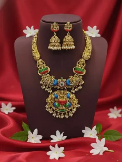 Antique Gold Nakshi Mid Length Haram