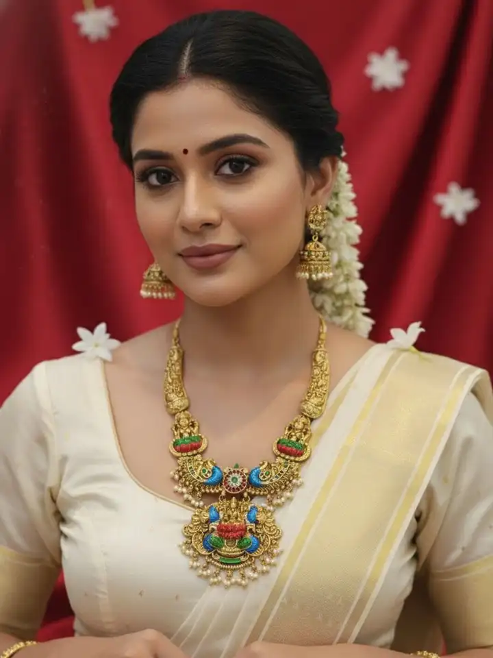 Antique Gold Nakshi Mid Length Haram set Antique Gold Nakshi Mid Length Haram set