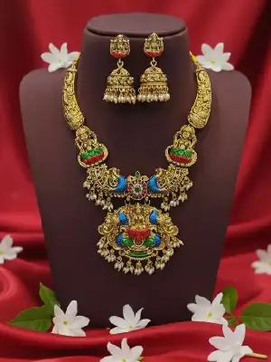 Antique Gold Nakshi Mid Length Haram jewellery