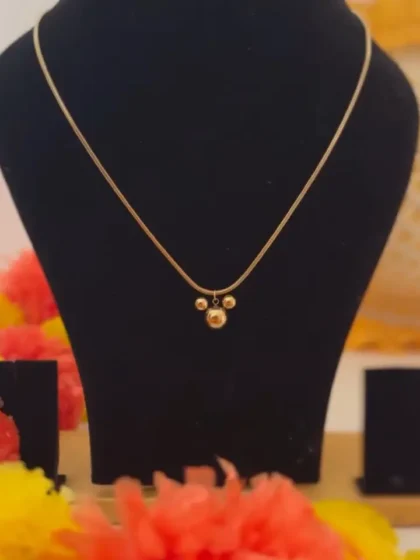 Golden Mouse Silhouette Pendant Necklace
