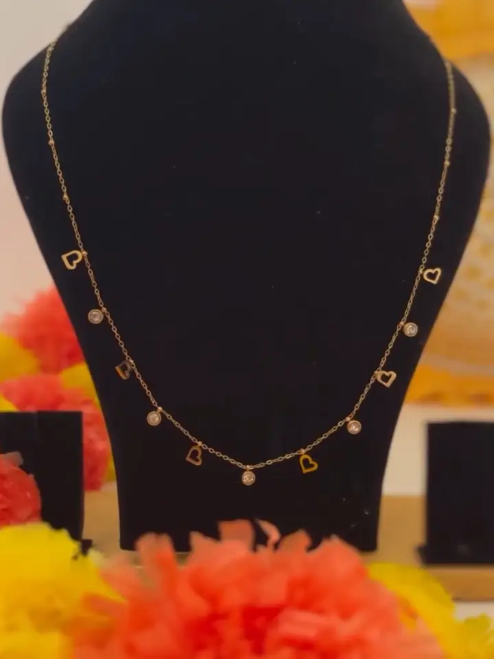Hearts & Droplets Charm Necklace