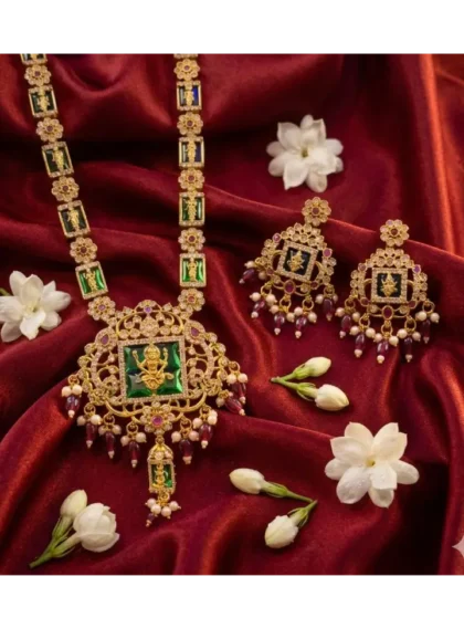 Traditional Dashavatara & Lakshmi Temple Jewelry Set