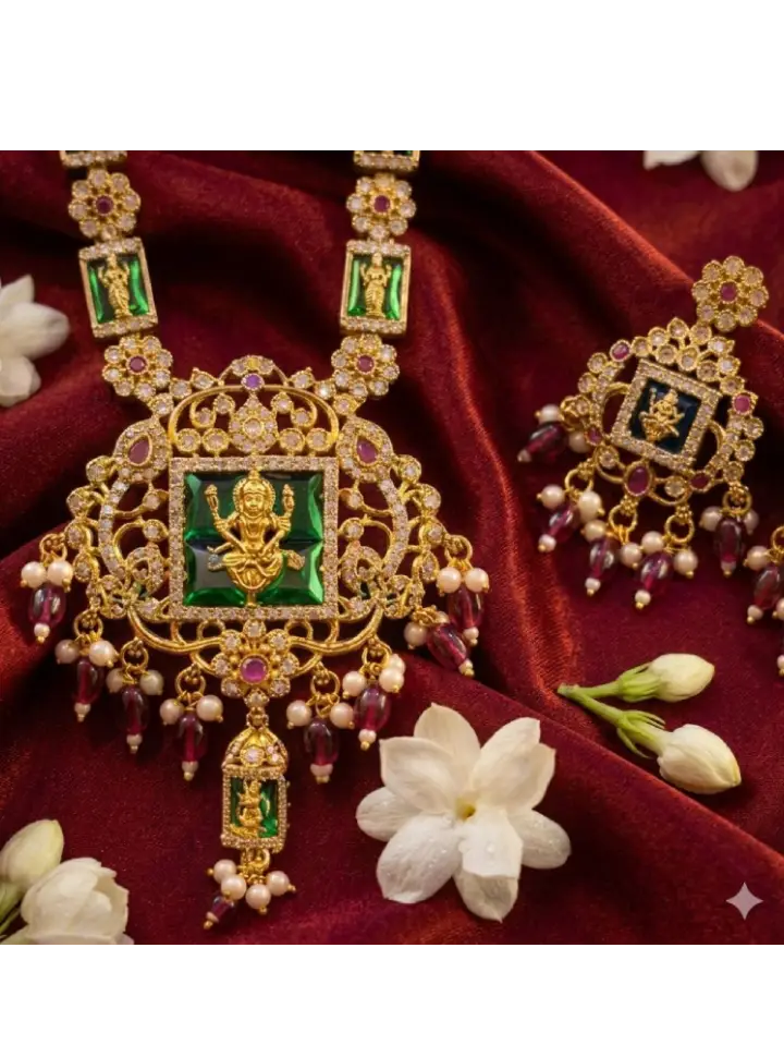 Traditional Dashavatara and Lakshmi Temple Jewelry set