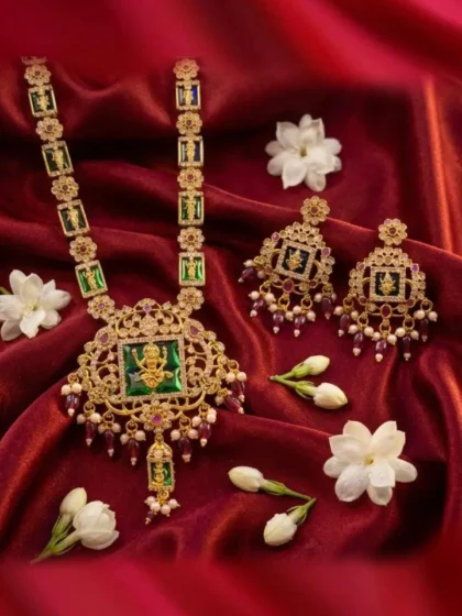Traditional Dashavatara and Lakshmi Temple Jewelry Set