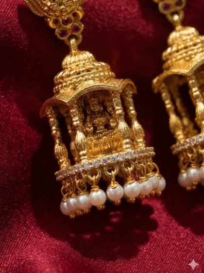 Goddess Lakshmi Temple Jhumkas