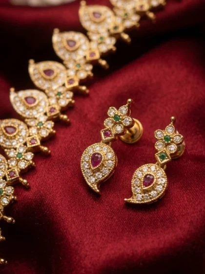 Gold-Plated Mango Haaram Necklace Set