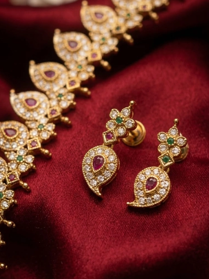 Gold-Plated Mango Haaram Necklace Set