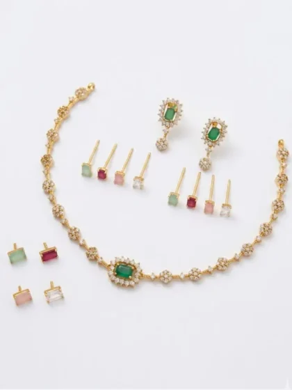 Interchangeable Color Stone Necklace Set