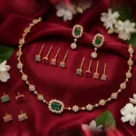 Interchangeable Color Stone Necklace Set with Matching Earrings