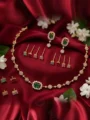 Interchangeable Color Stone Necklace Set with Matching Earrings