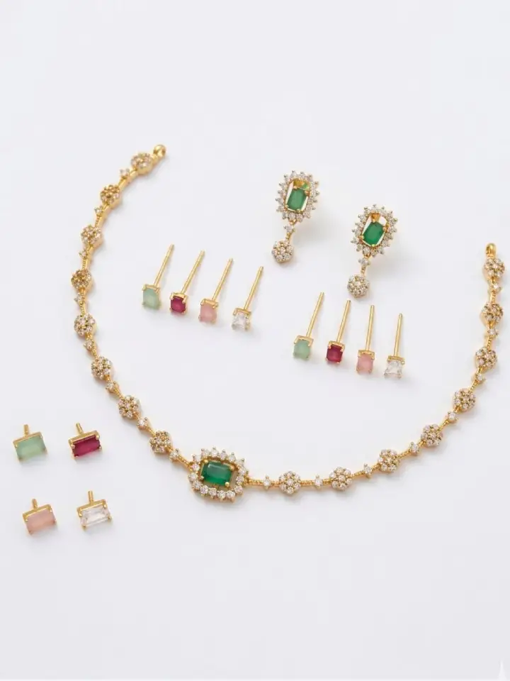 Interchangeable Color Stone Necklace Set Interchangeable Color Stone Necklace Set