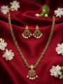 Elegant Traditional Green Stone & Pearl Haram Necklace