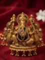 Gold Ganesha Pendant Necklace Set temple jewelry