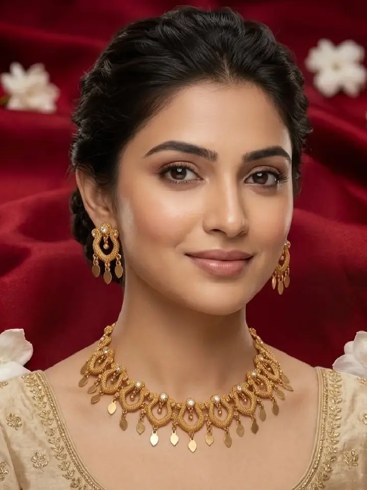 Trending Gold Elakkathali Necklace Design Traditional Choker