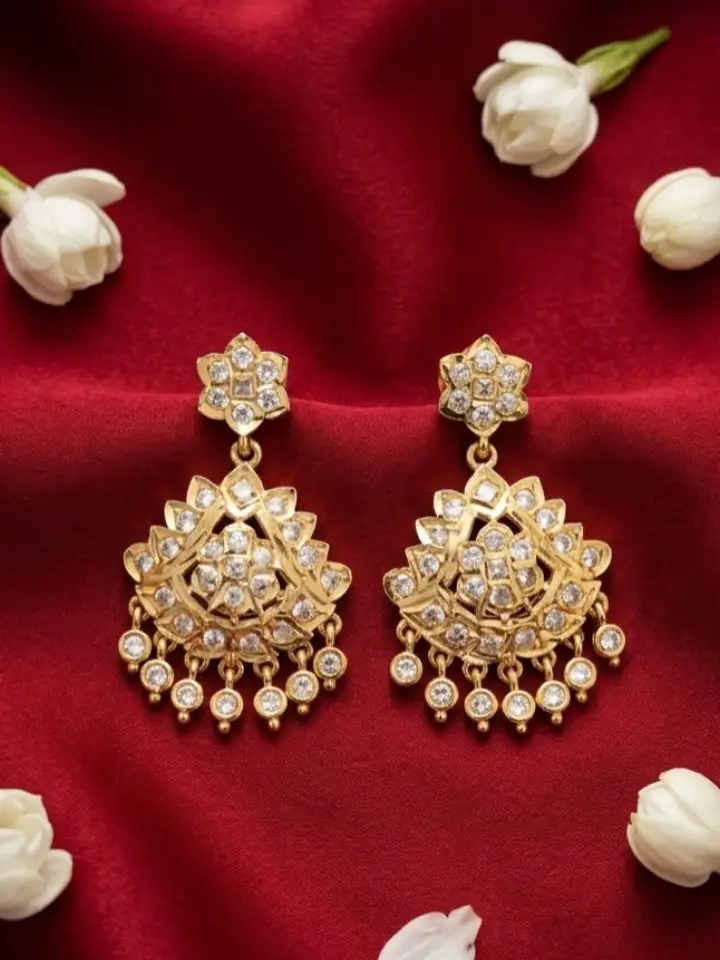 Vintage Gold & Diamond Necklace Set with earrings